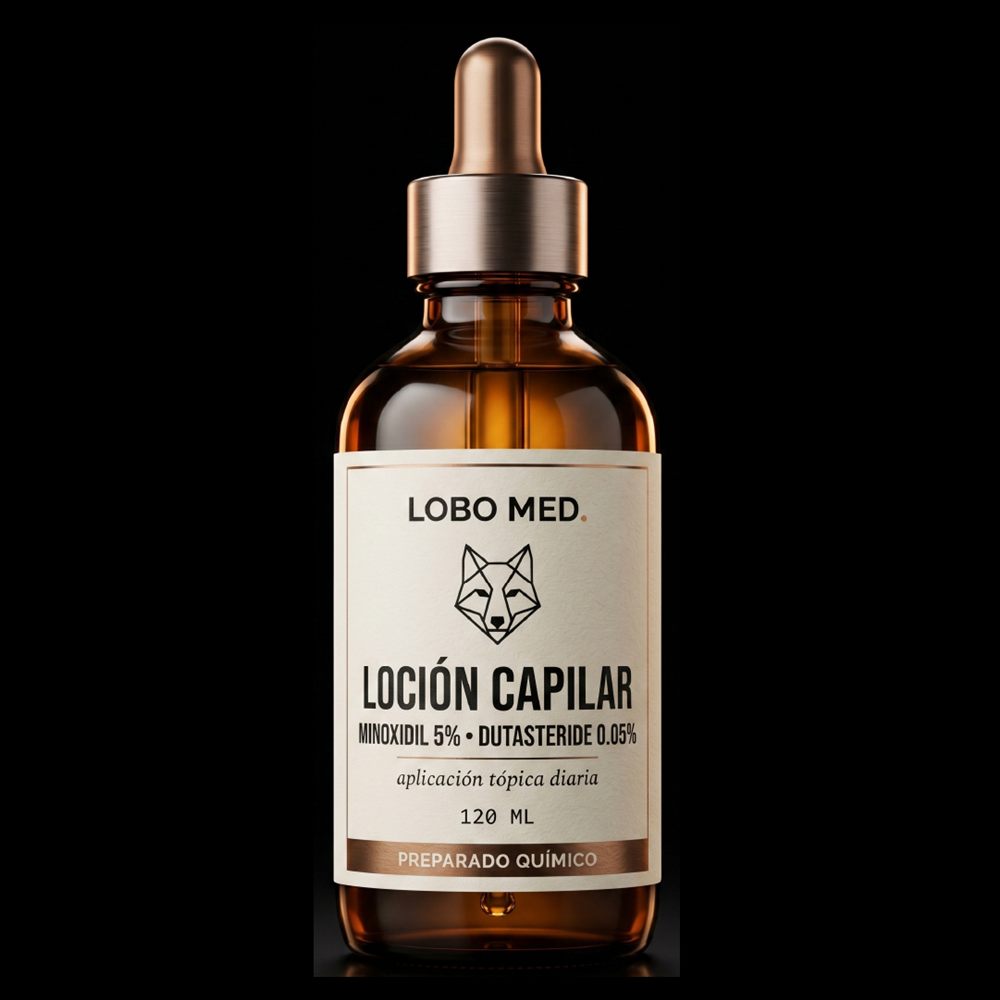 Loción Capilar Minoxidil 5% + Dutasteride 0.05% LOBO MED 120ml