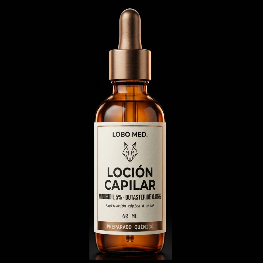 Loción Capilar Minoxidil 5% + Dutasteride 0.05% LOBO MED 60ml