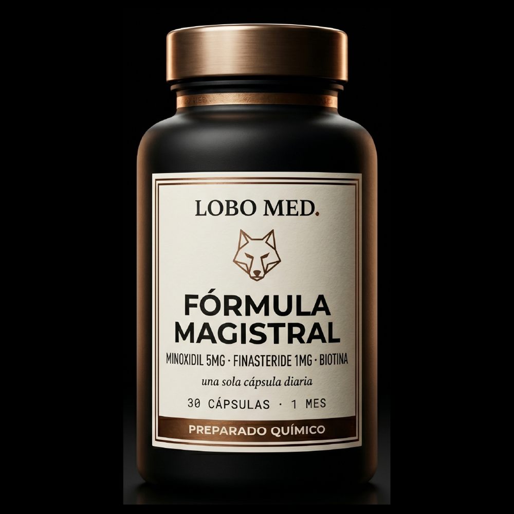 Fórmula Magistral LOBO MED — Minoxidil + Finasteride + Biotina 30 cápsulas